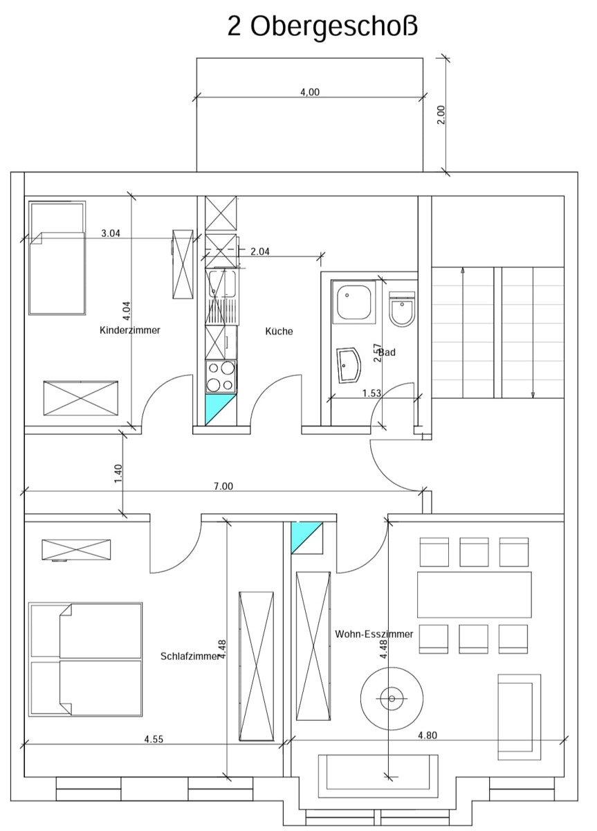Grundrissplan Etagenwohnung Offenburg