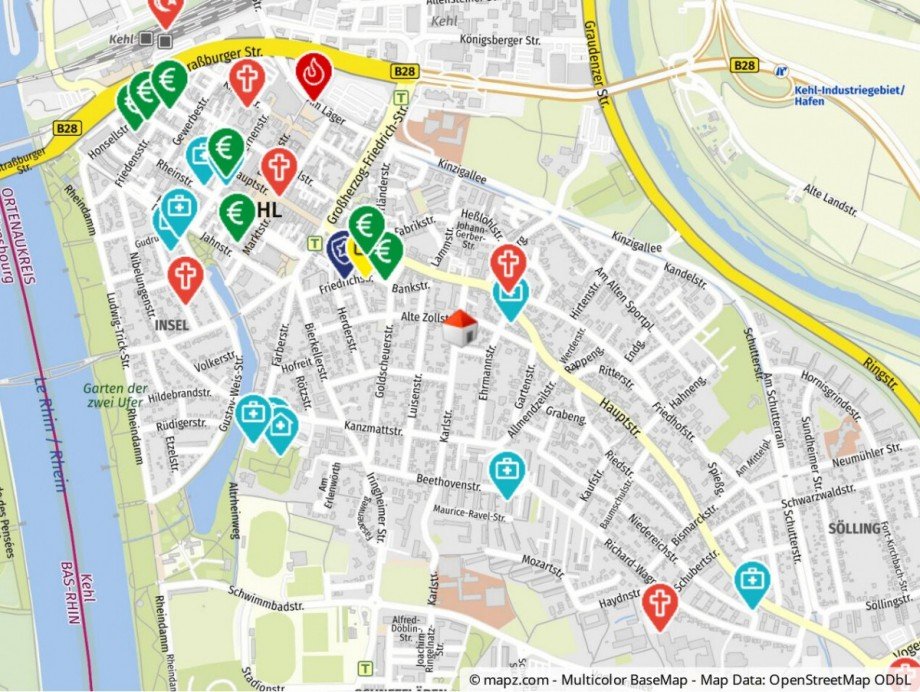 Geolyzer Kartenausschnitt Dachgeschosswohnung Kehl