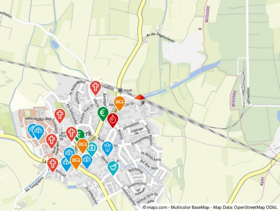 Geolyzer Kartenausschnitt B�ro / Praxis Kehl - Kork